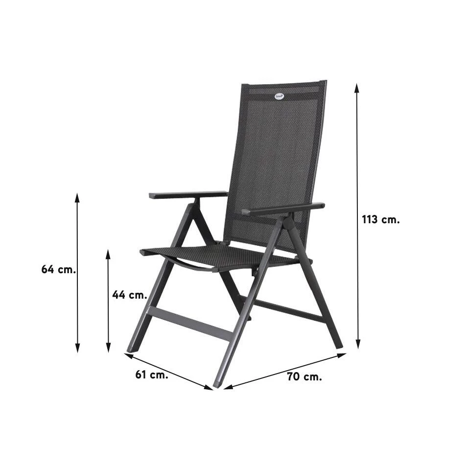Hartman Verstelbare Tuinstoel Napoli - Aluminium Armleuning - Afbeelding 2
