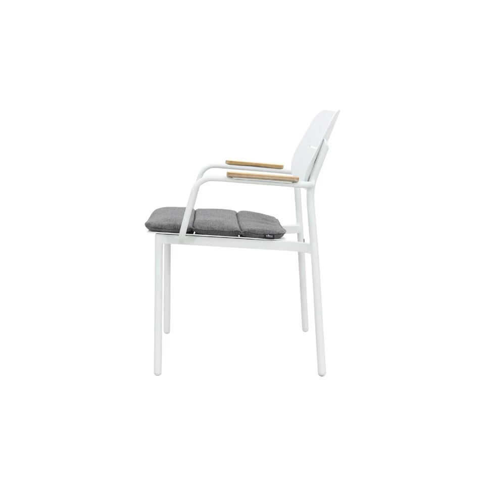 GreenChair Courage Dining Chair - Teak Armleuning - White - Afbeelding 2