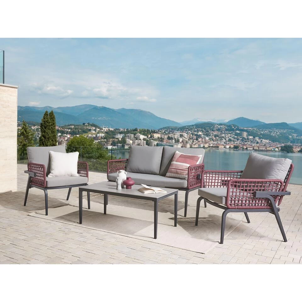 Beliani Loungeset SCIACCA - Grijs Aluminium - Afbeelding 2