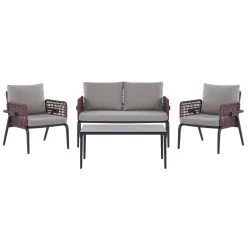 Beliani Loungeset SCIACCA - Grijs Aluminium
