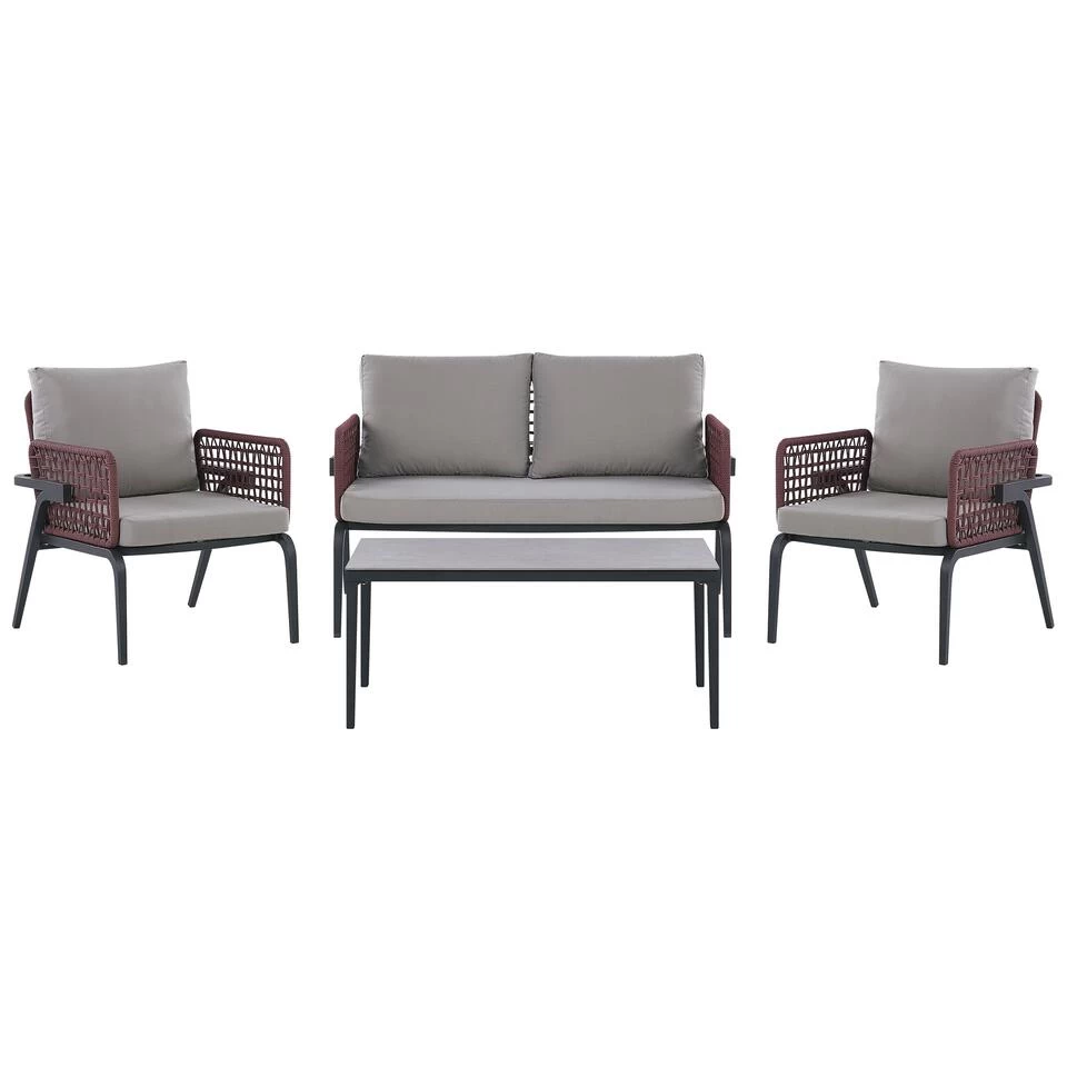 Beliani Loungeset SCIACCA - Grijs Aluminium