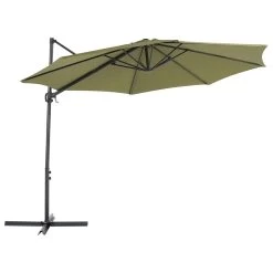 Beliani Cantilever Parasol SAVONA II - Groen Polyester