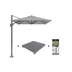 Platinum Voyager Zweefparasol T1 3x2 M. - Light Grey Met Voet En Hoes