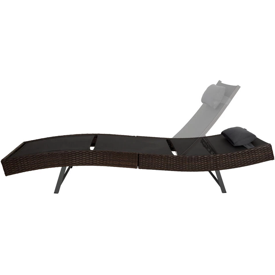 Tectake - Wicker Ligbed Delphine, Mixed Bruin, 211 Cm Lang - Afbeelding 3