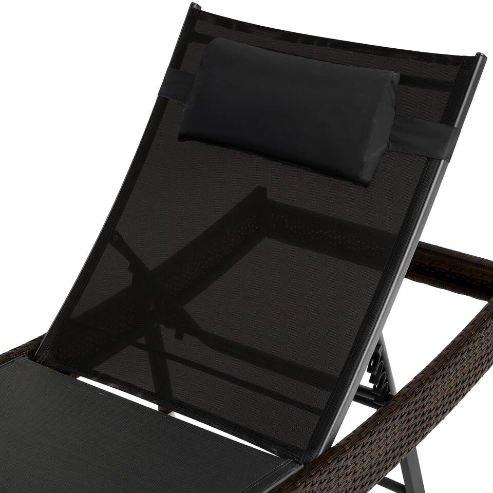 Tectake - Wicker Ligbed Delphine, Mixed Bruin, 211 Cm Lang - Afbeelding 4