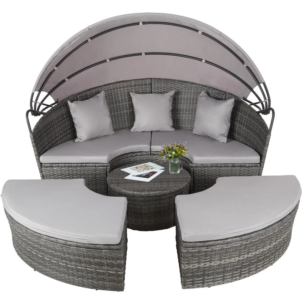 Tectake - Aluminium Wicker Ligbed - Grijs - Afbeelding 3