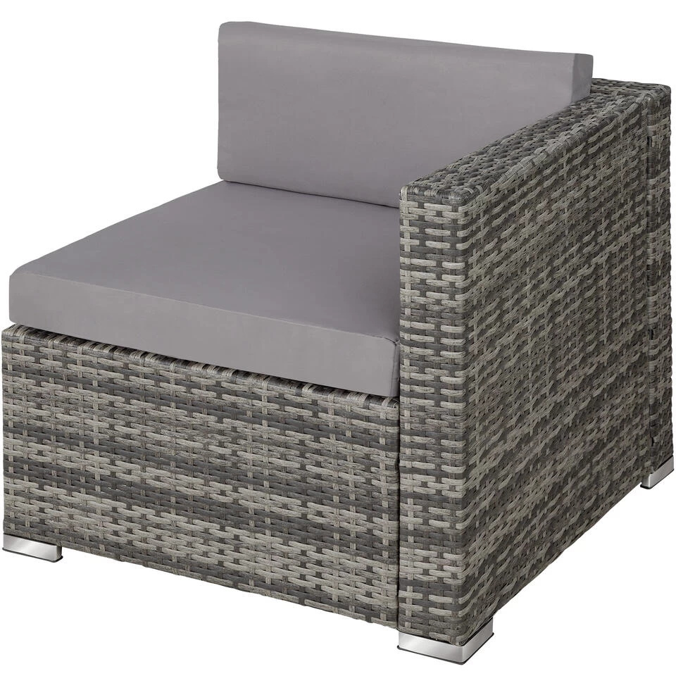 Tectake - Loungeset Milaan - Wicker - Grijs - Afbeelding 4