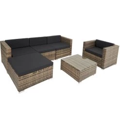 Tectake - Loungeset Milaan - Wicker - Naturel