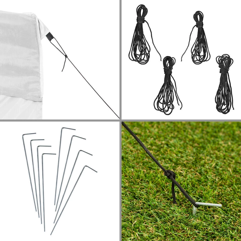 Tectake - Partytent 3x3 M. Opvouwbaar - 2 Wanden - Wit - Afbeelding 4