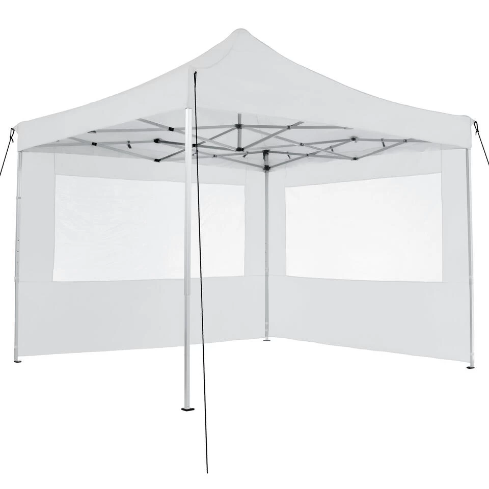 Tectake - Partytent 3x3 M. Opvouwbaar - 4 Wanden - Wit - Afbeelding 3