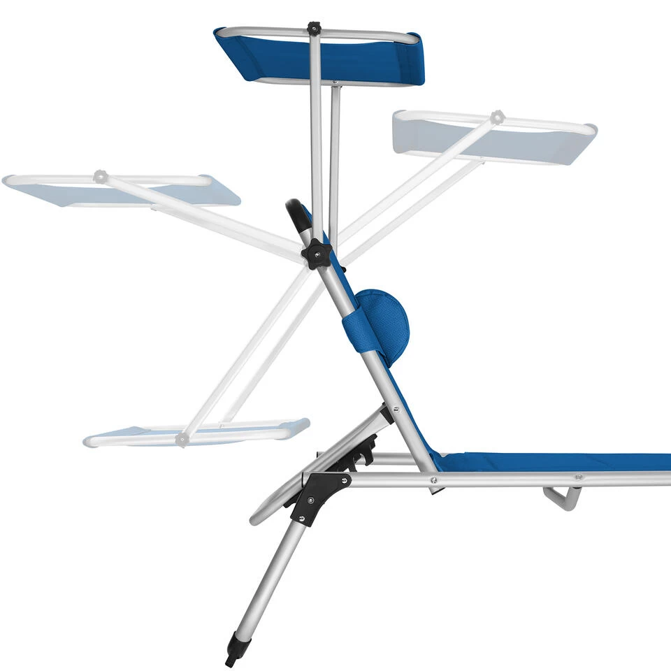 Tectake -ligbed Lorella - Aluminium- Incl. Verwisselbaar Hoofdkussen-blauw - Afbeelding 4