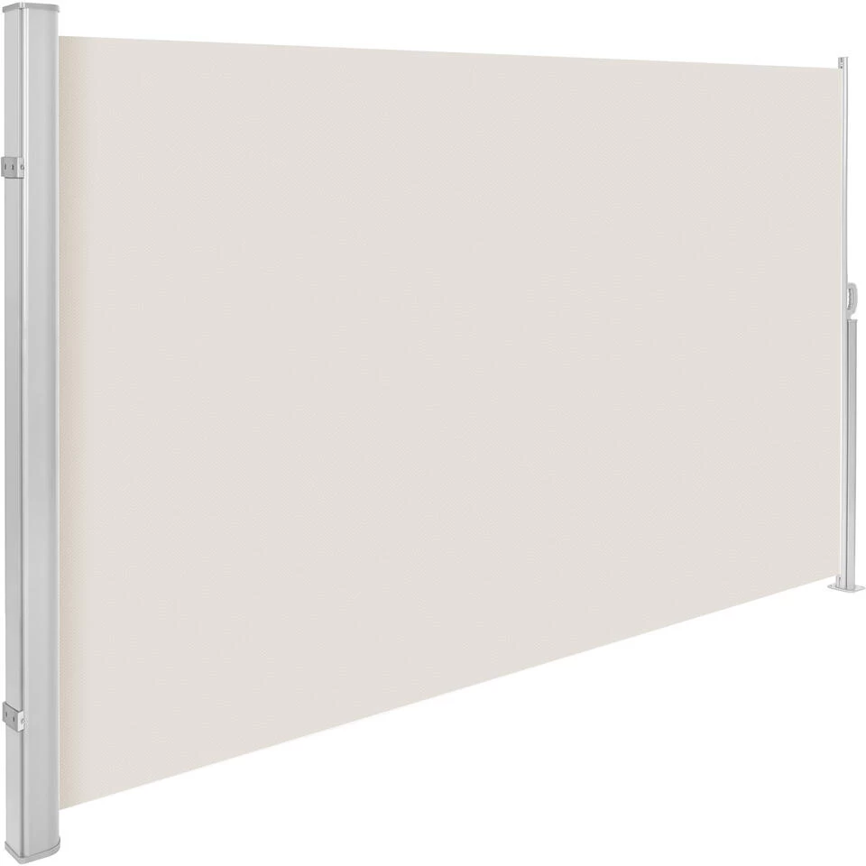 Tectake - Uittrekbaar Aluminium Windscherm Tuinscherm 180 X 300 Cm Beige