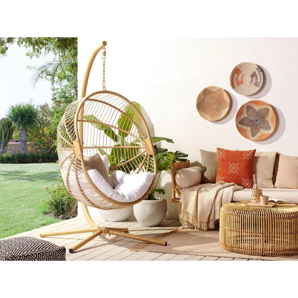 Beliani Hangstoel ACRI - Beige Pe Rotan - Afbeelding 2