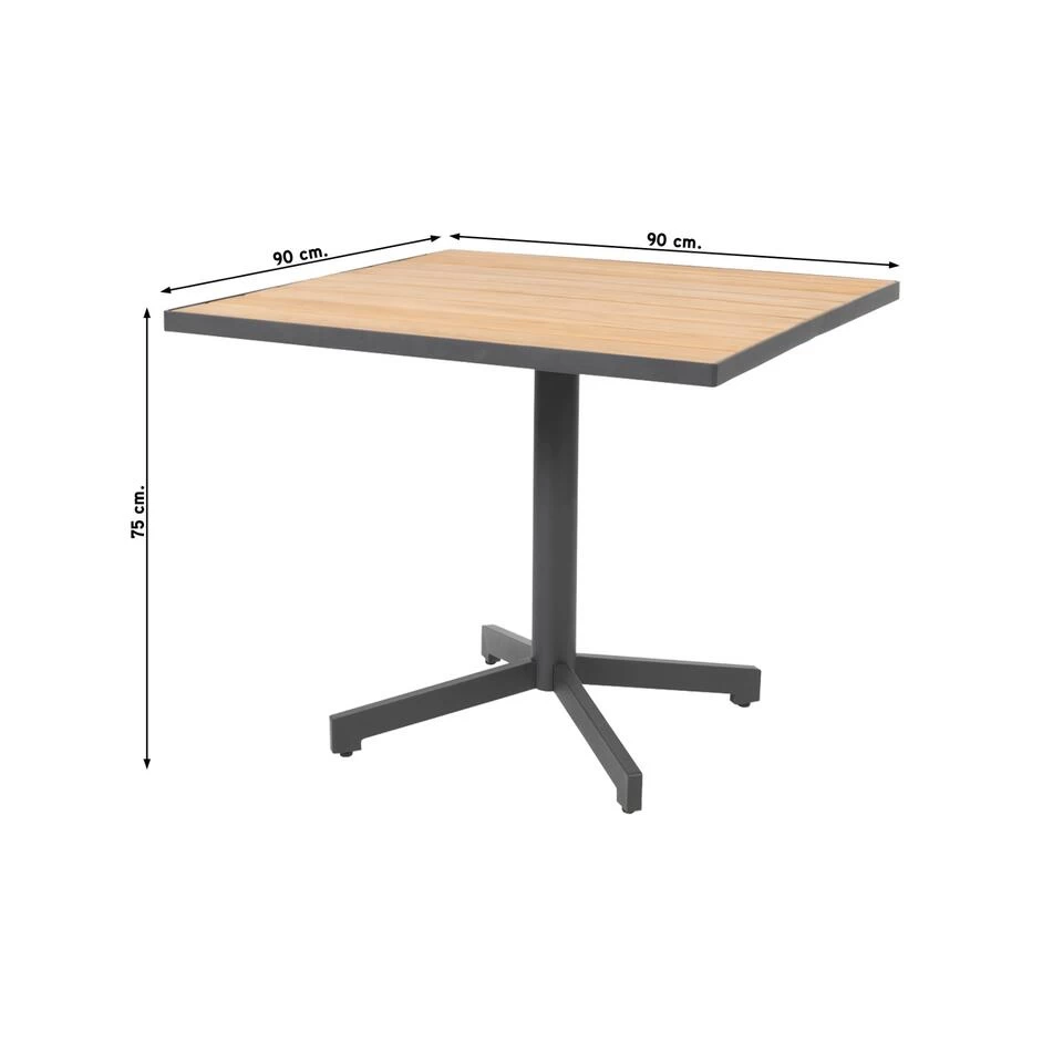 4 Seasons Outdoor Taste Fiesta Tuintafel - 90x90 Cm Vierkant - Afbeelding 2