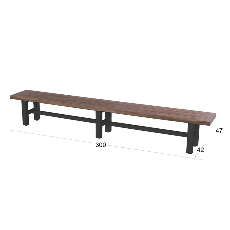 Hartman Yasmani Bank - 300x47 Cm. - Black - Afbeelding 2