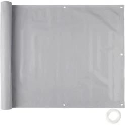 Tectake - Balkondoek Balkonscherm Privacyscherm - 90cm X 6m - Grijs - 6 Meter