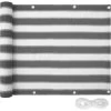 Tectake - Balkonscherm Privacyscherm - 90 Cm - Wit/grijs