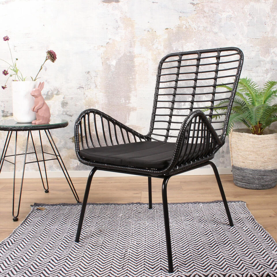 DS4U® Modo Rieten Lounge - Wicker - Zwart - Afbeelding 2