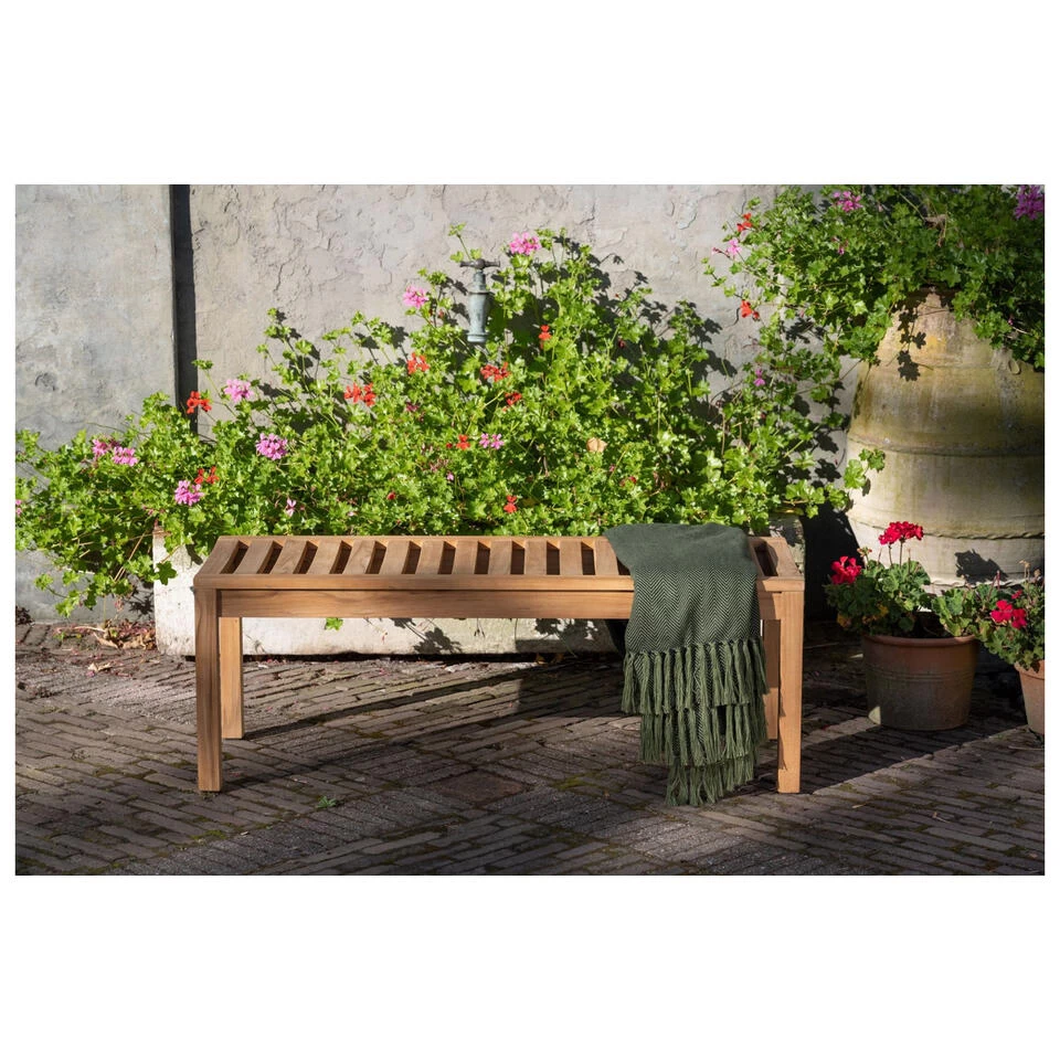 Exotan 2-Zits Tuinbankje Comfort - Teak - Naturel - 44x120x45 - Afbeelding 3