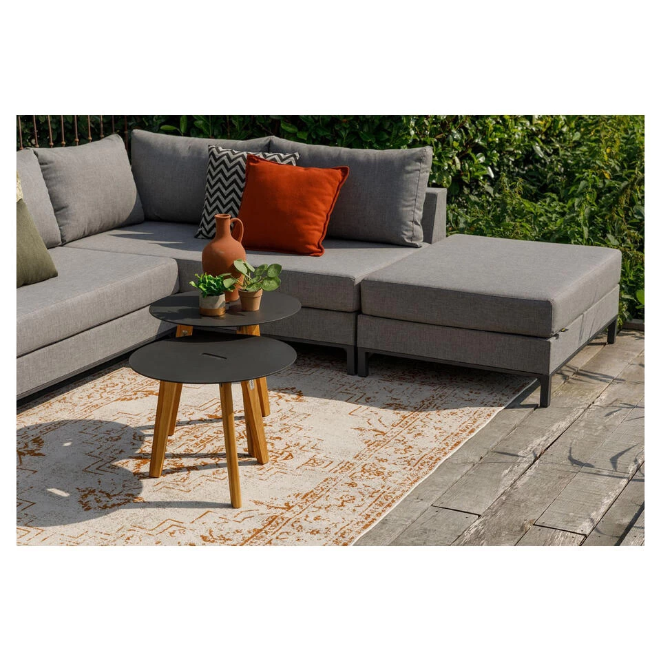 Exotan Bijzettafels Binnen/Buiten - Teak - Antraciet - Set Van 2 - Afbeelding 4