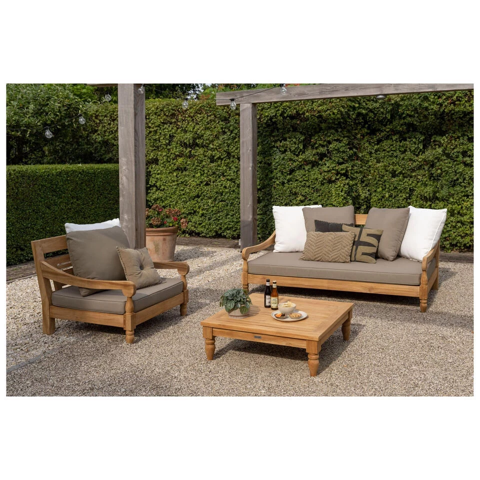 Exotan Loungestoel Tuin Kawang - Teak - Taupe - 98x103x80 - Afbeelding 3