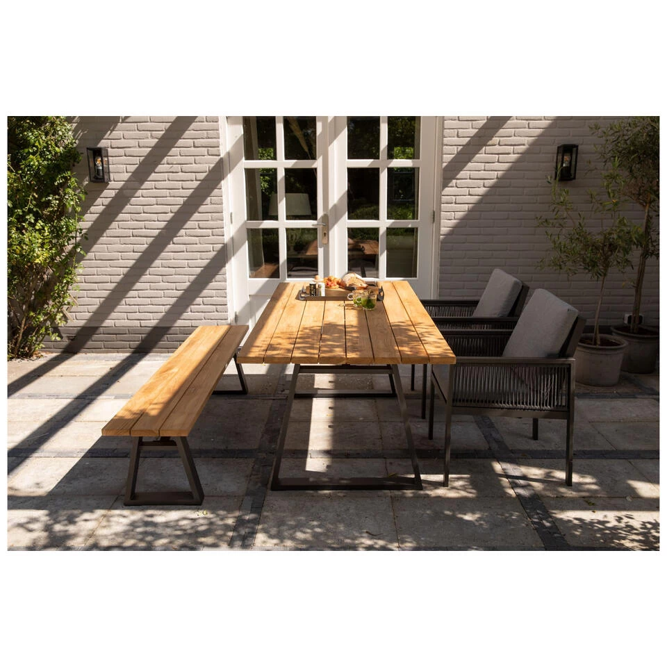 Exotan Tuintafel Sydney - Teak/Metaal - Naturel - 75x185x90 - Afbeelding 3