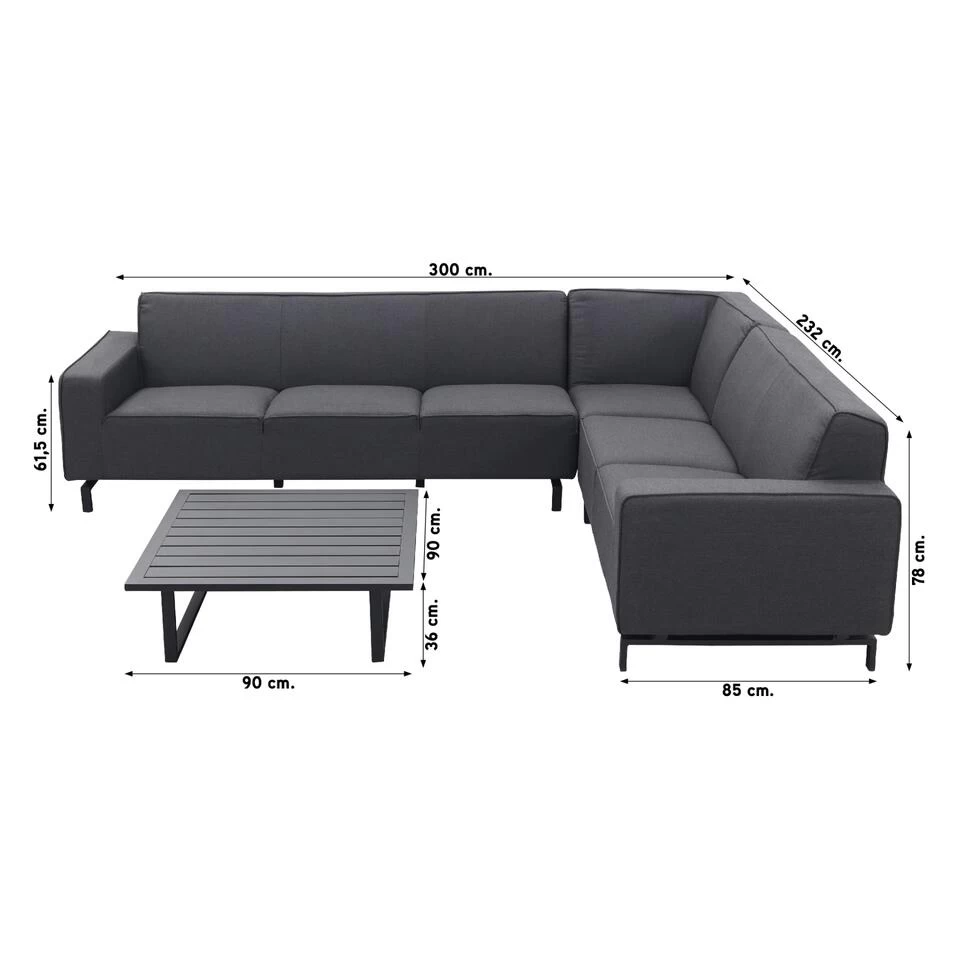 VDG Boavista/Cuba Sunbrella Loungeset - Sooty - 4-delig - Afbeelding 2