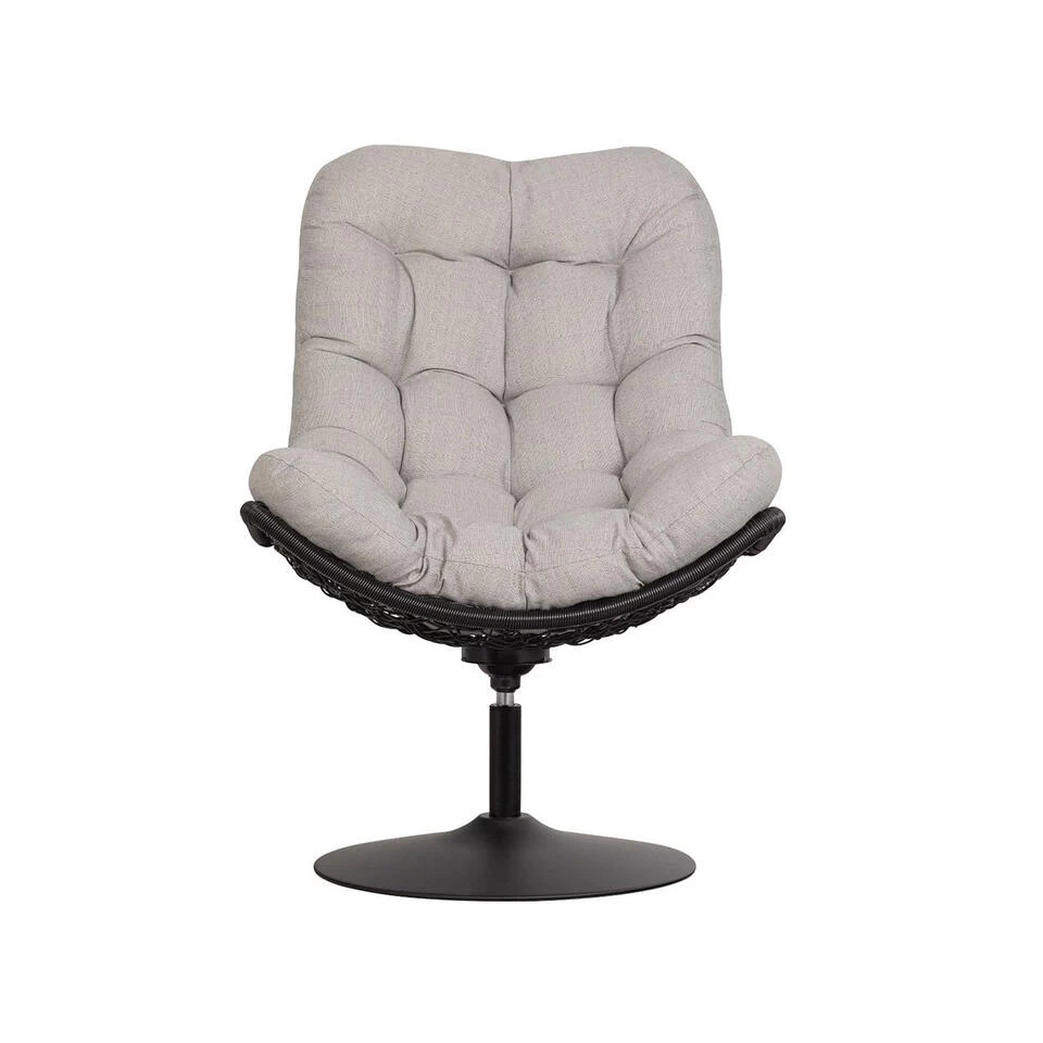 Woood Swivel Loungestoel Zwart - Afbeelding 4