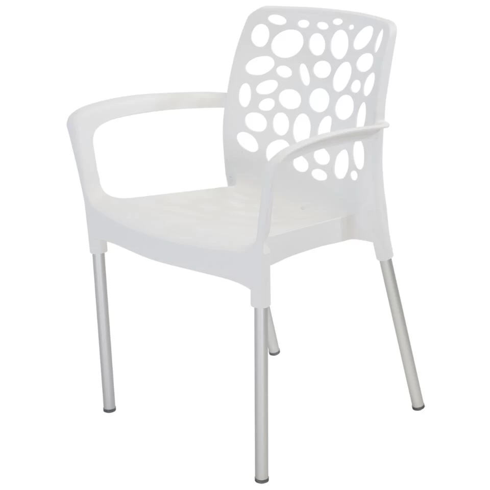 Bravo Stapelstoel Plastic - Kunststof - Wit - Afbeelding 2