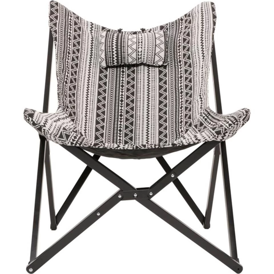 Aztec Vlinderstoel Zwart/wit - Stof - Zwart
