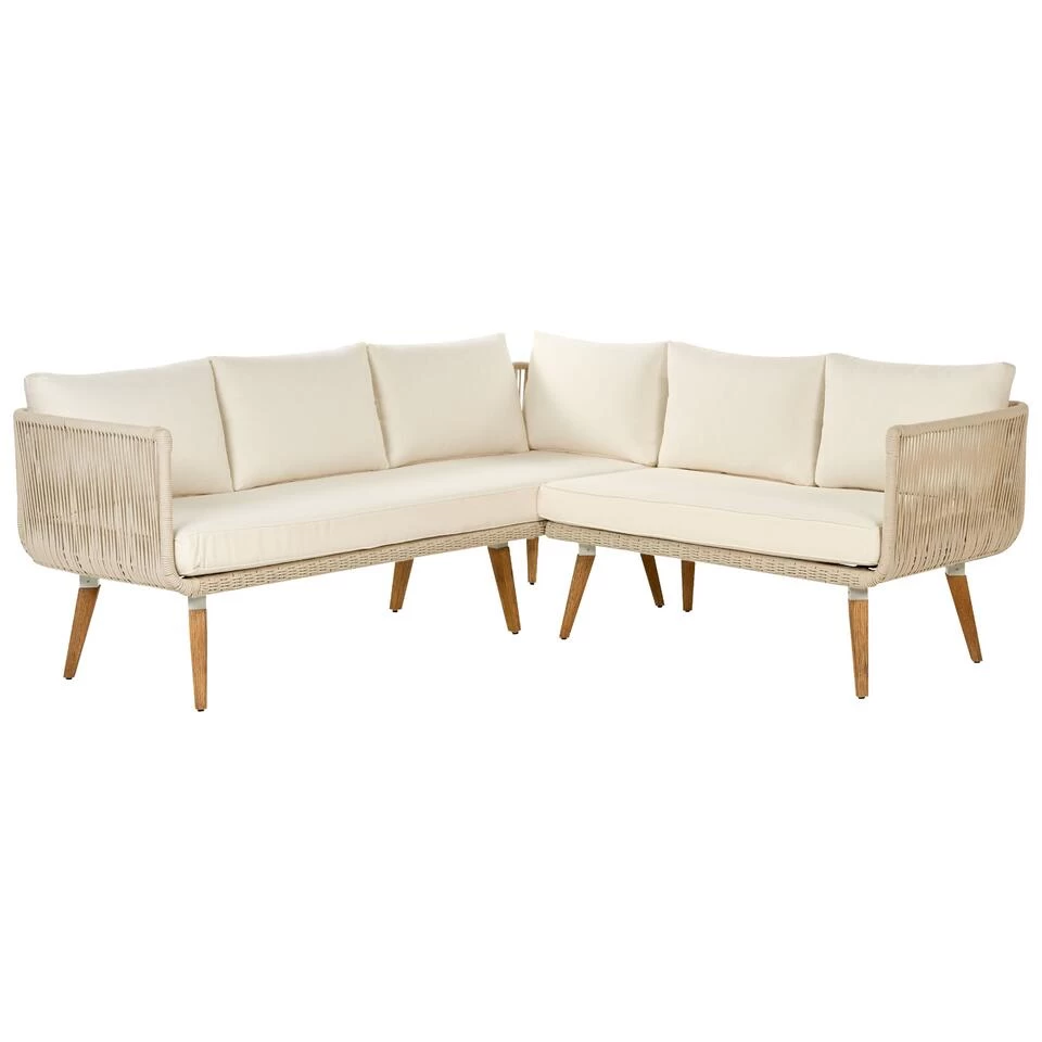 Beliani Zitgroep ALCAMO - Beige Acaciahout - Afbeelding 4