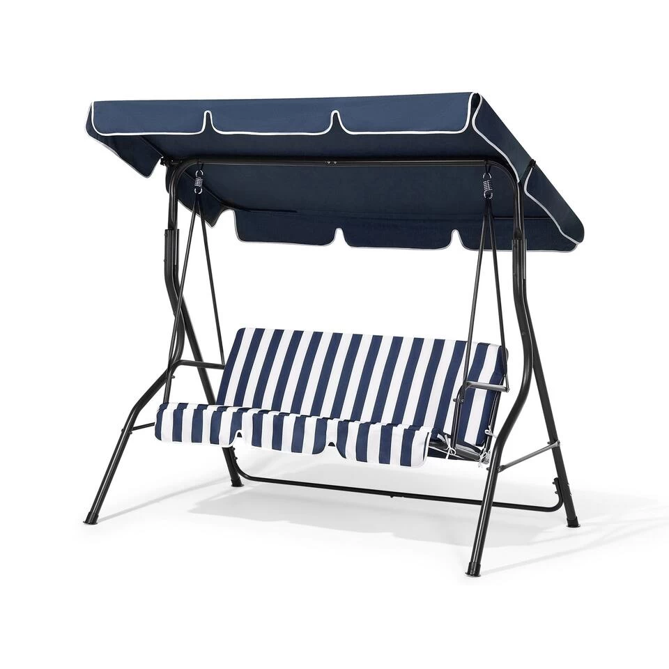 Beliani Schommelbank CHAPLIN - Blauw Staal