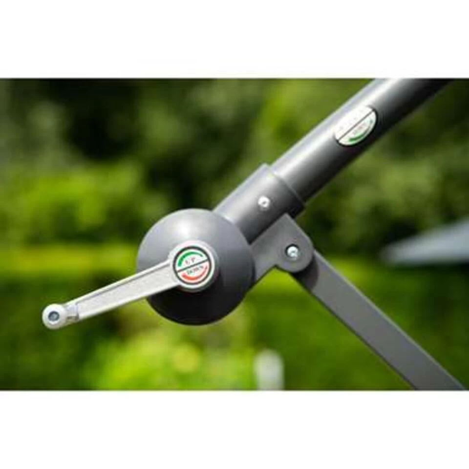 Garden Impressions Corfu Parasol 250x250 - Donker Grijs - Zand - Afbeelding 2