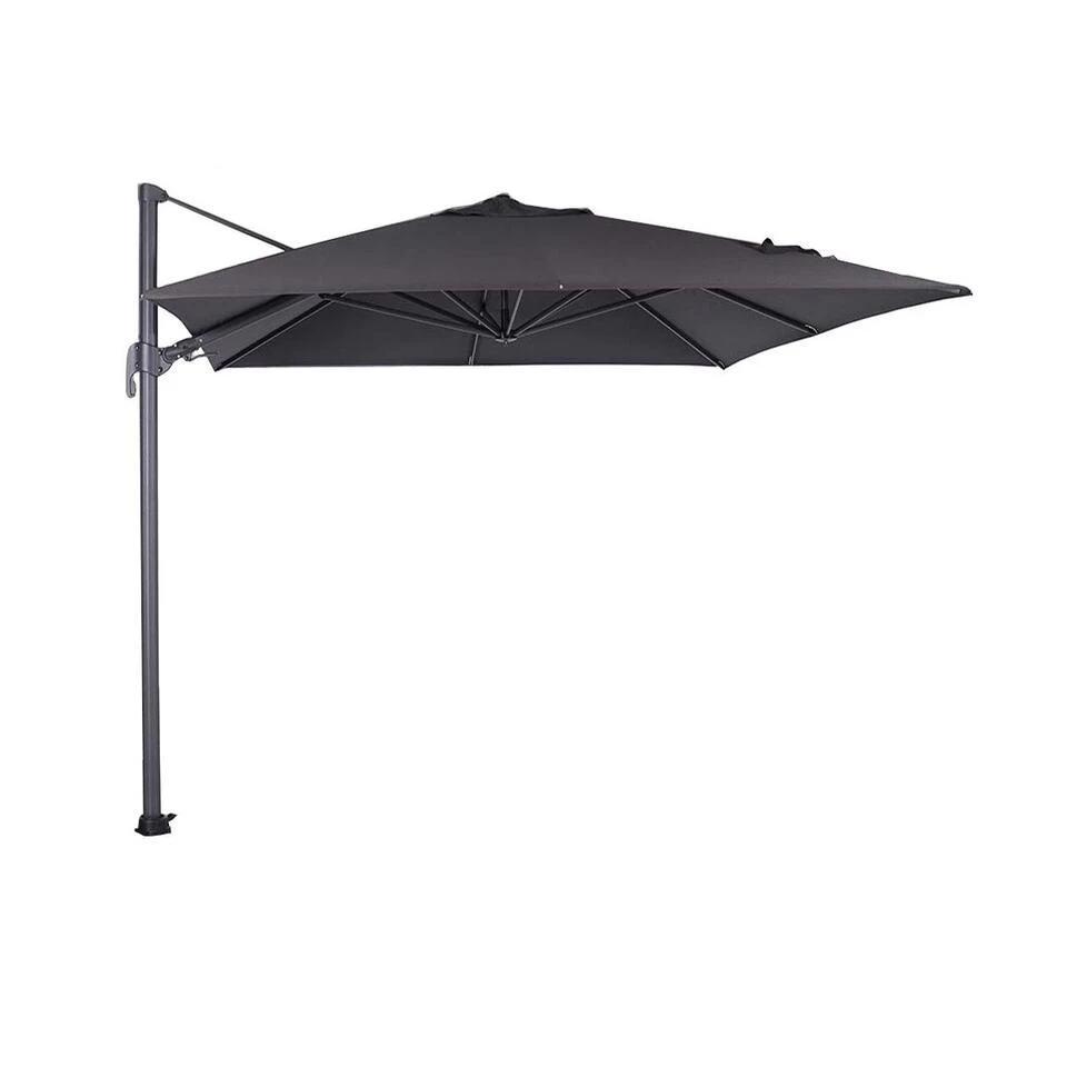 Garden Impressions Parasol S 250x250 D. Grijs/zwart Met Voet En Hoes