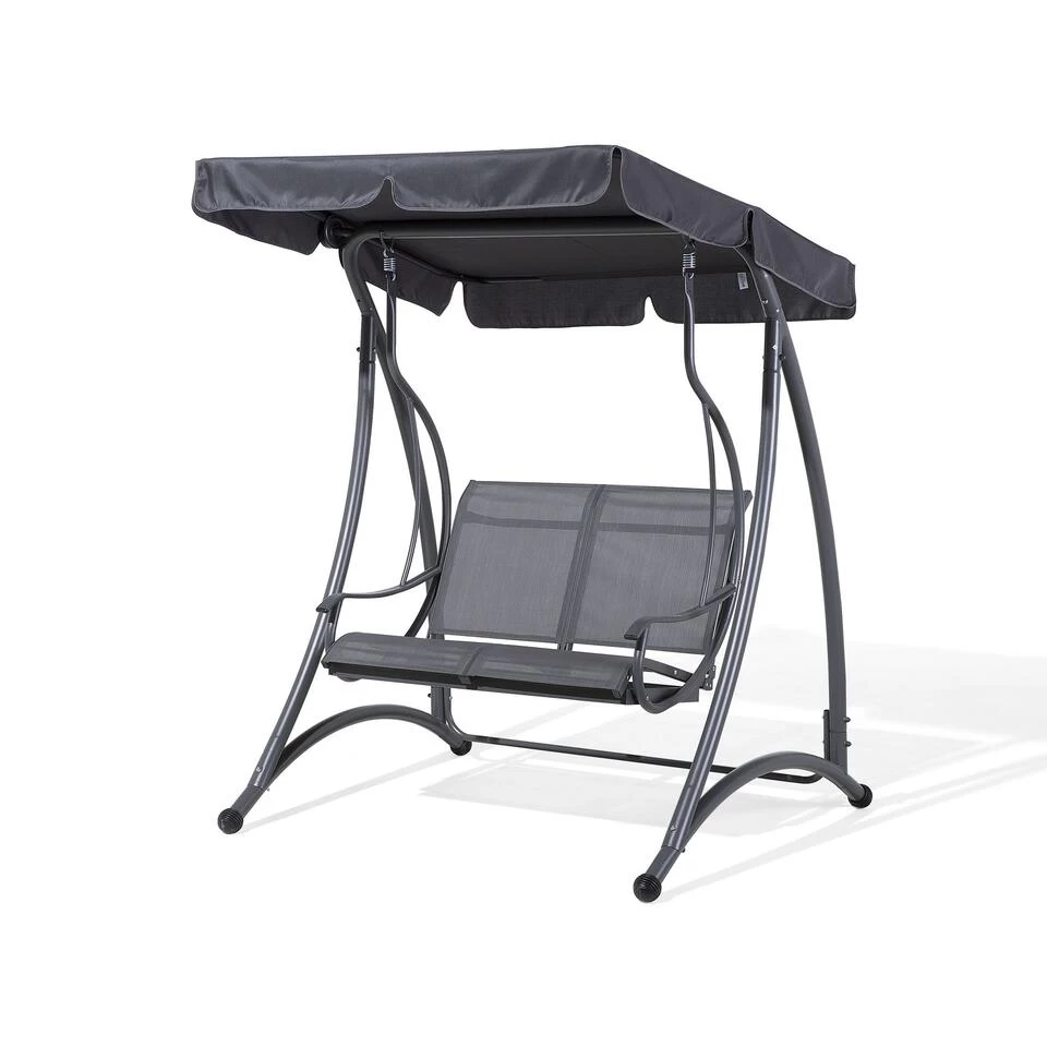 Beliani Schommelbank TESERO - Grijs Staal