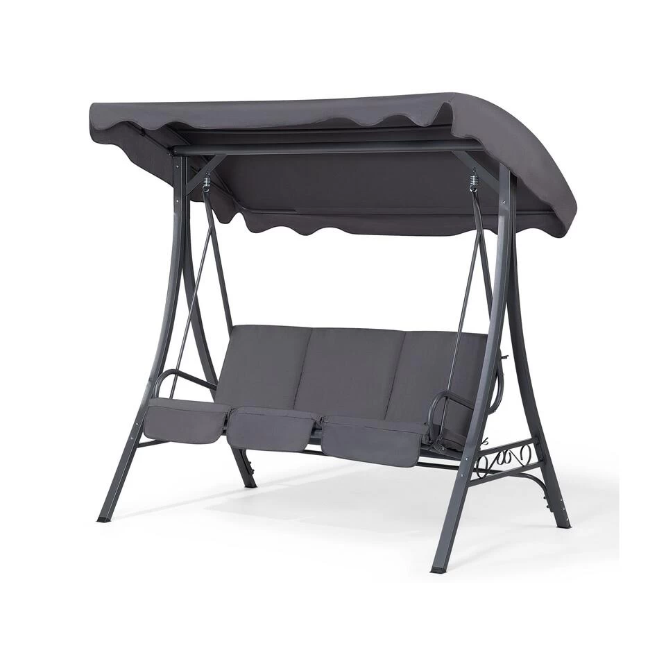 Beliani Schommelbank GARBO - Grijs Polyester