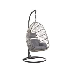 Beliani Hangstoel CASOLI - Grijs Pe Rotan