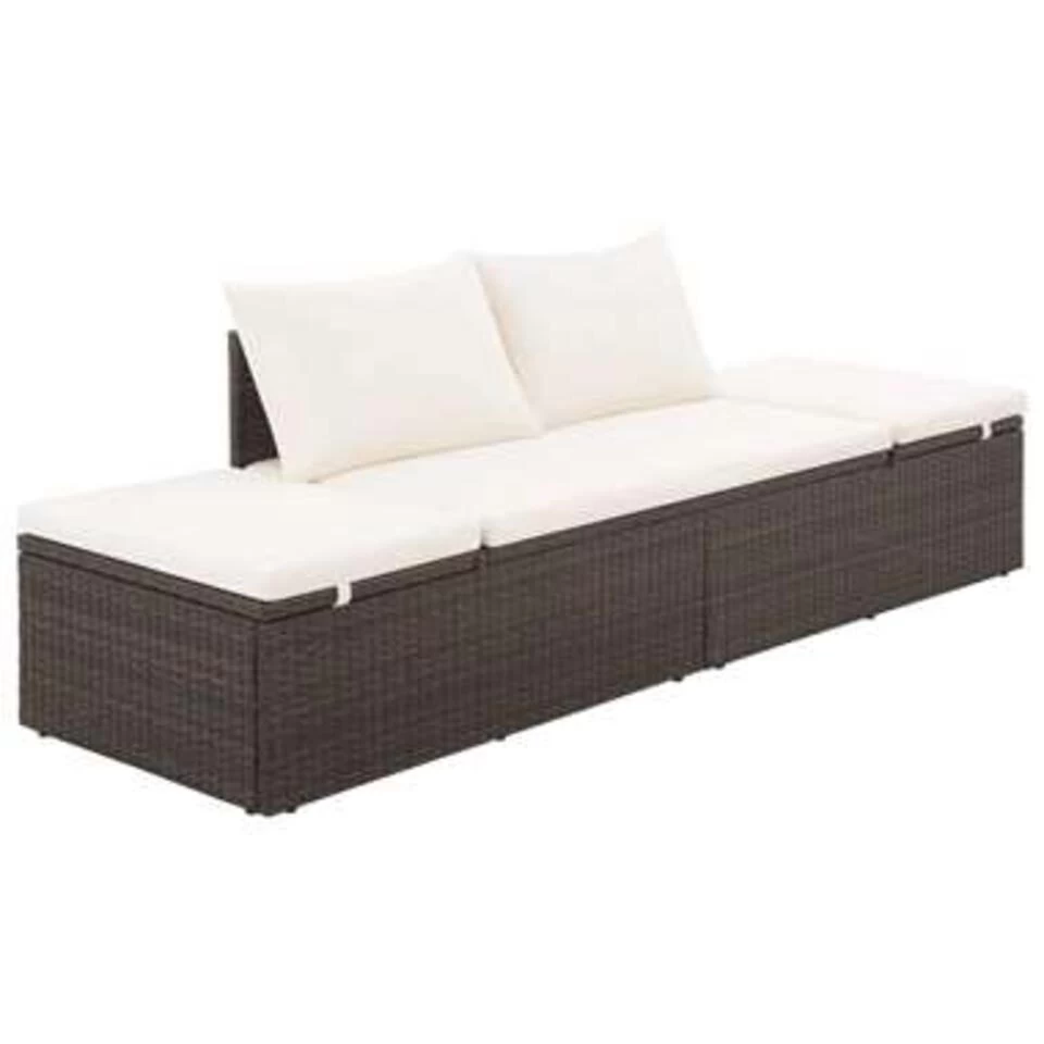 VidaXL Tuinbed 195x60 Cm Poly Rattan Bruin