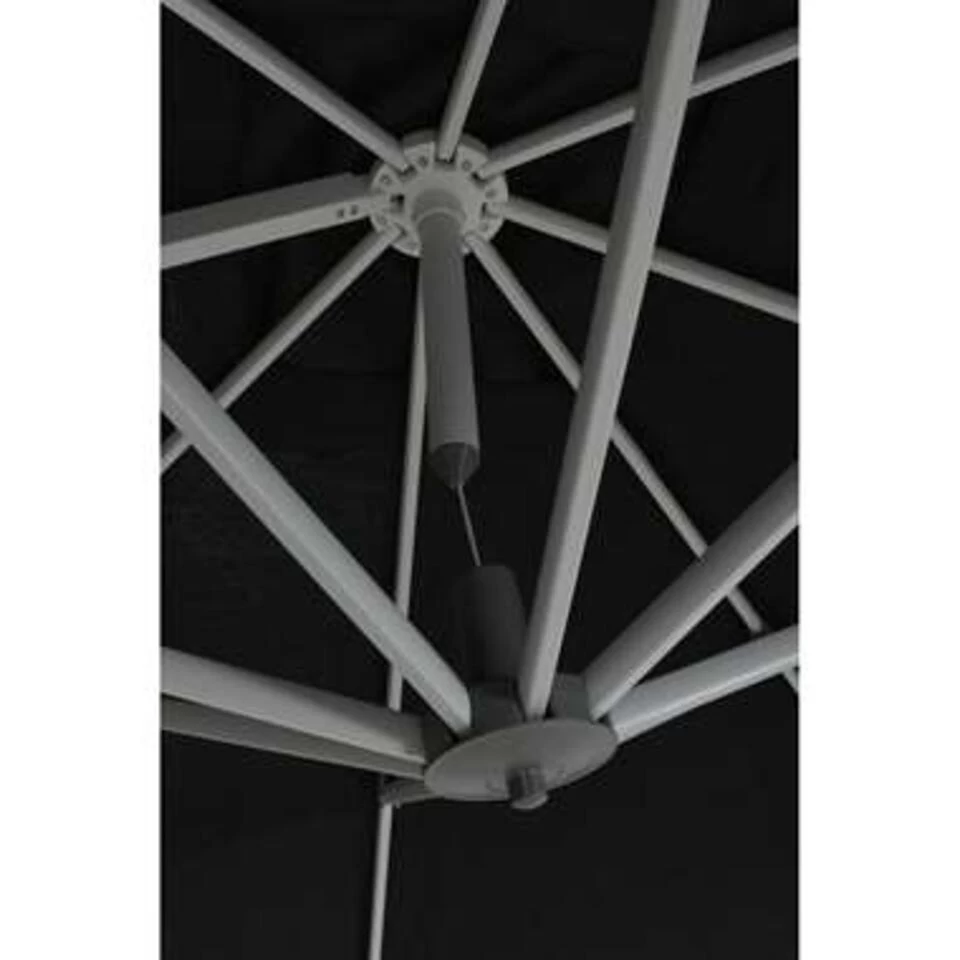 Garden Impressions Zweefparasol Hawaii Deluxe 300x300 - Wit - Zwart - Afbeelding 2