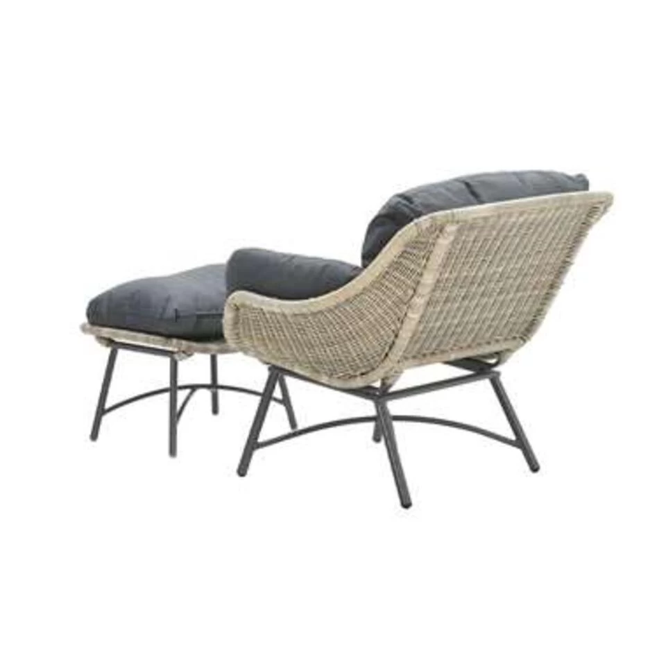 Garden Impressions Selene Relax Lounge Tuinstoel + Voetenbank - Bruin - Afbeelding 3