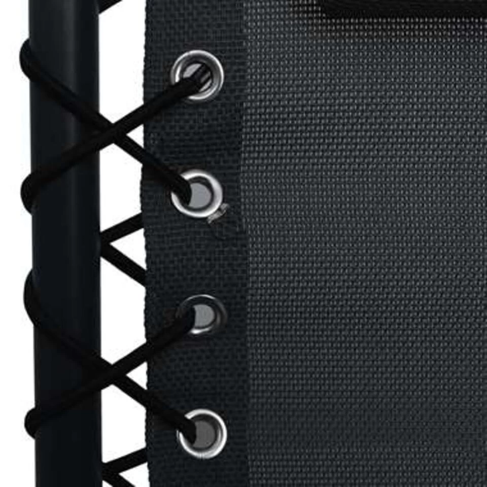 VidaXL Terrasstoel Inklapbaar Textileen Zwart - Afbeelding 4