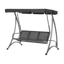 Beliani Schommelbank BOGART - Zwart Mesh