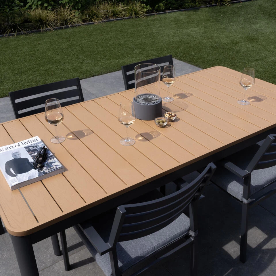 Giga Meubel Tuintafel Polywood 200cm - Aluminium Onderstel - Tafel Brent - Afbeelding 4