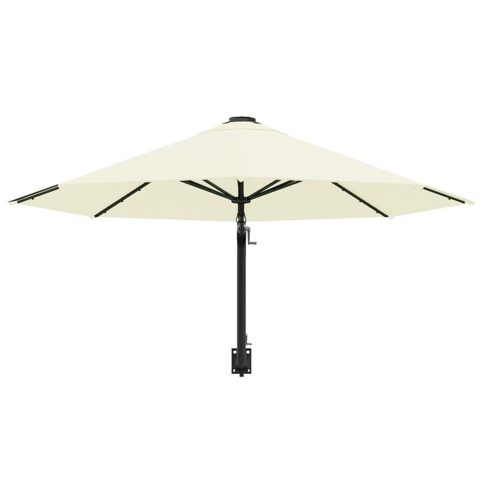 VidaXL Wandparasol Met Metalen Paal 300 Cm Zandkleurig - Afbeelding 3