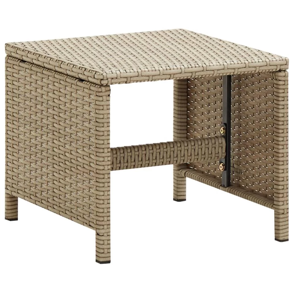 VidaXL Tuinkrukken 2 St Met Kussens Poly Rattan Beige - Afbeelding 2