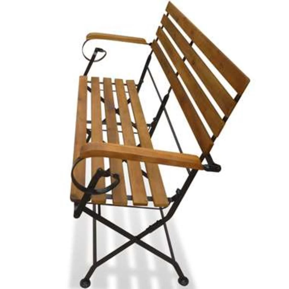 VidaXL Tuinbank Inklapbaar 112 Cm Massief Acaciahout - Afbeelding 4