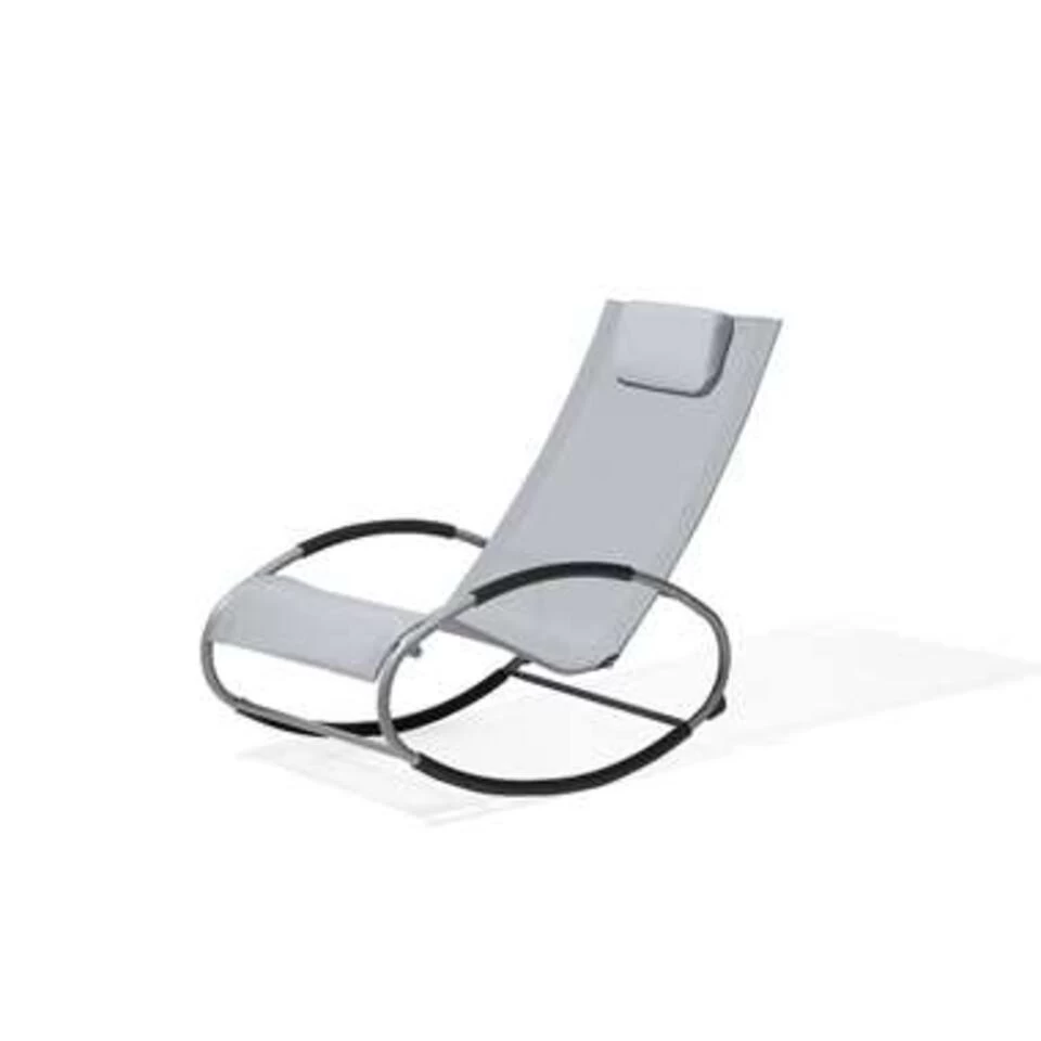 Beliani Tuinligstoel CAMPO - Grijs Polyester, Pvc - Afbeelding 4