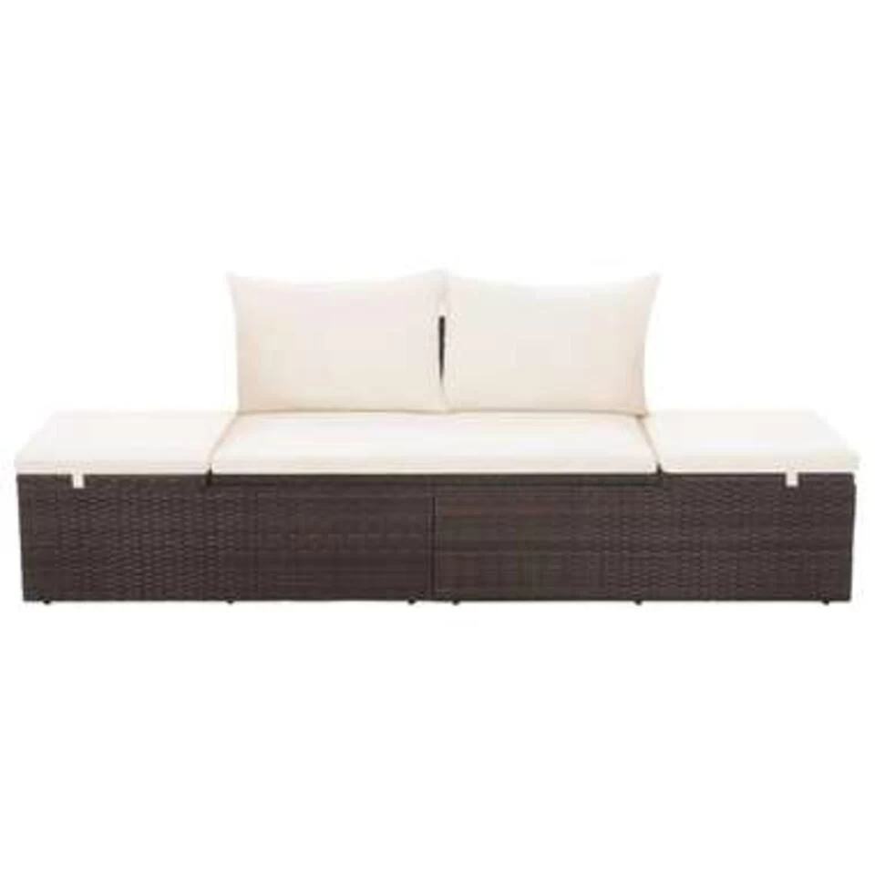 VidaXL Tuinbed 195x60 Cm Poly Rattan Bruin - Afbeelding 3