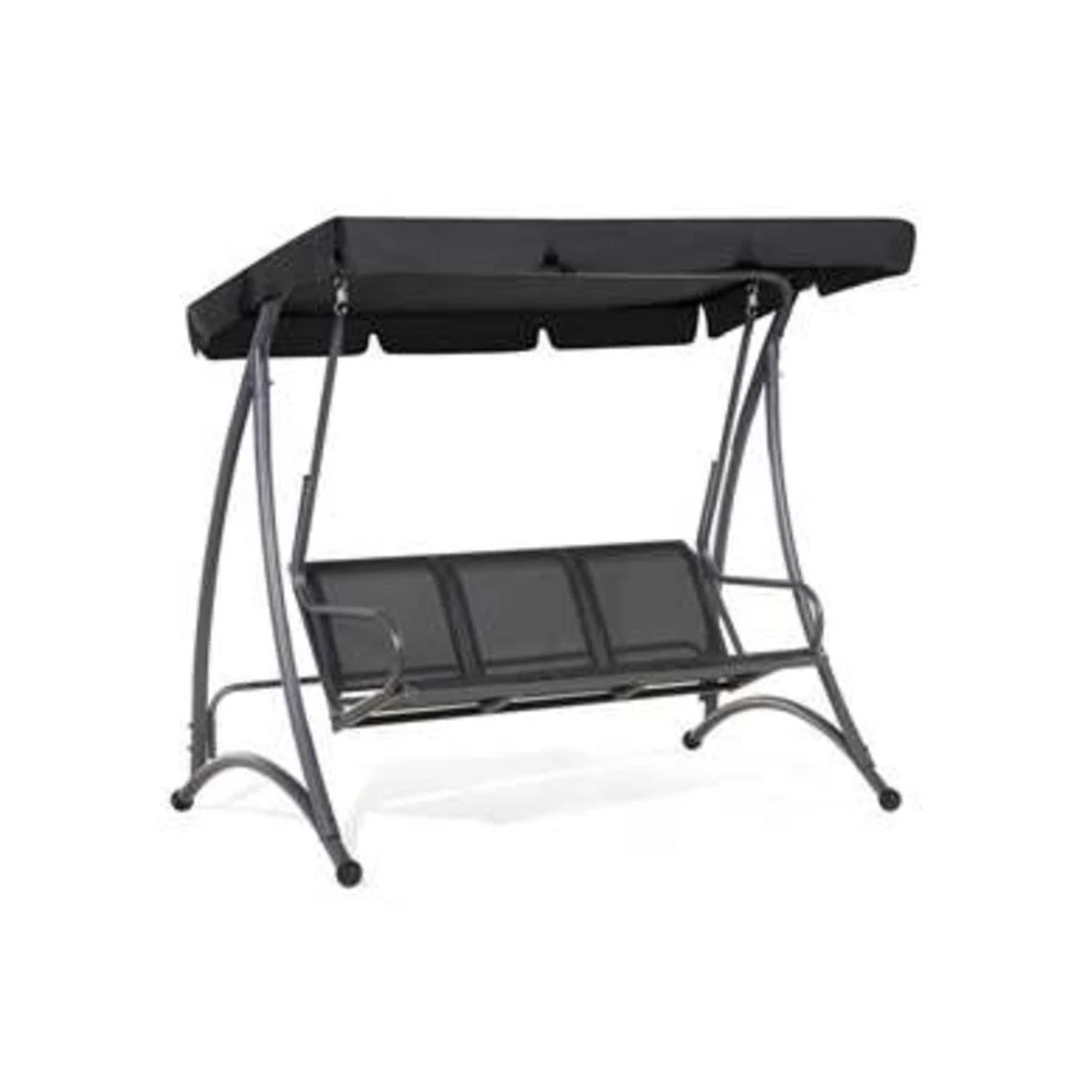 Beliani Schommelbank BOGART - Zwart Mesh - Afbeelding 4