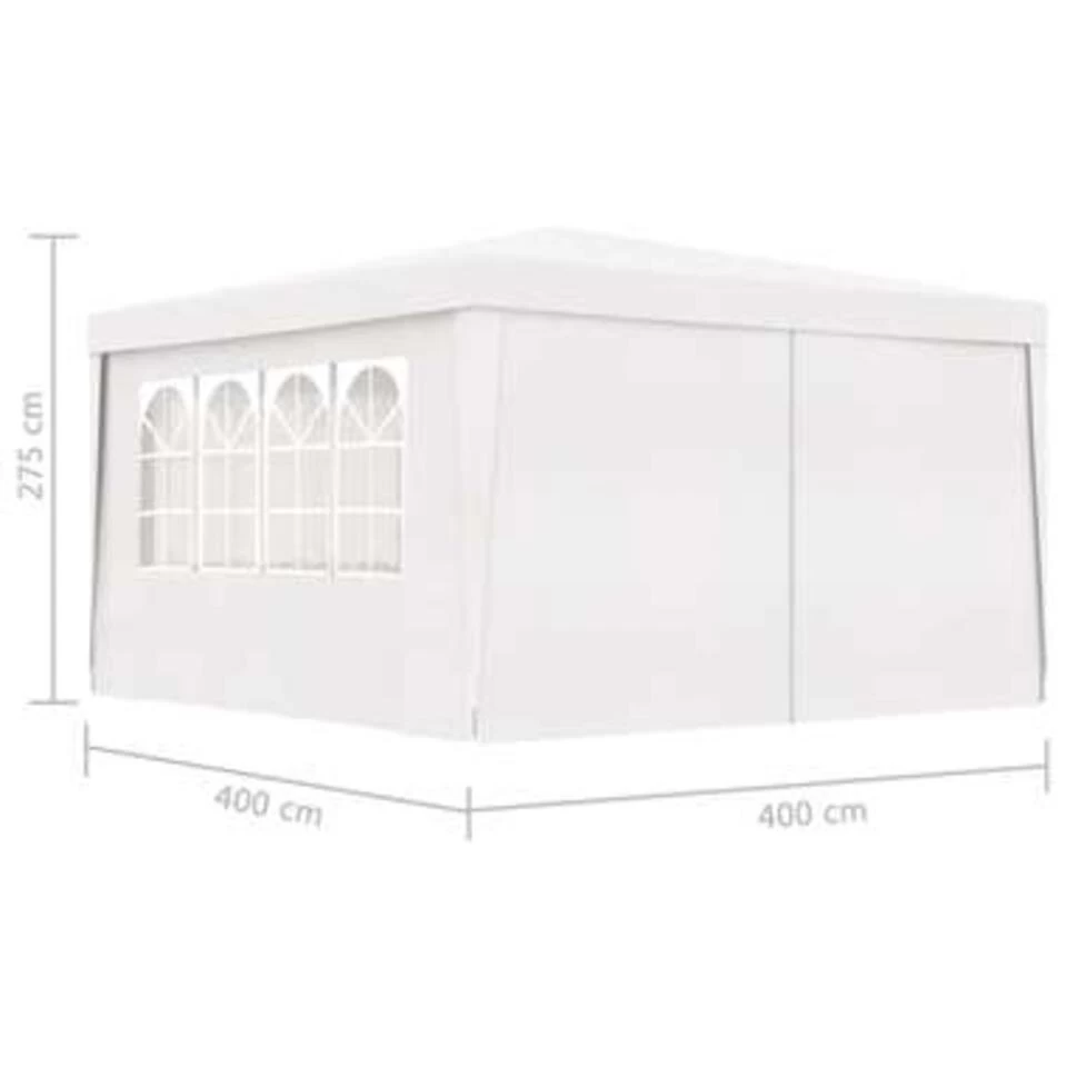VidaXL Partytent Met Zijwanden Professioneel 90 G/m² 4x4 M Wit - Afbeelding 4
